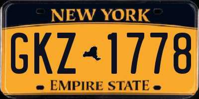 NY license plate GKZ1778