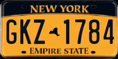 NY license plate GKZ1784