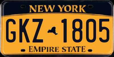 NY license plate GKZ1805