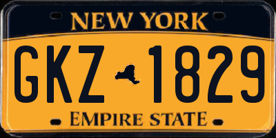 NY license plate GKZ1829