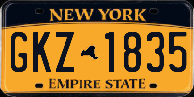NY license plate GKZ1835