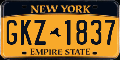 NY license plate GKZ1837