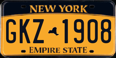 NY license plate GKZ1908