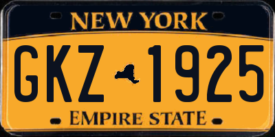 NY license plate GKZ1925