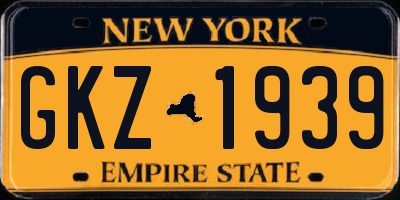 NY license plate GKZ1939