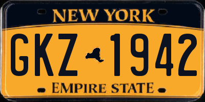 NY license plate GKZ1942