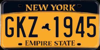 NY license plate GKZ1945