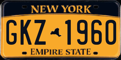 NY license plate GKZ1960