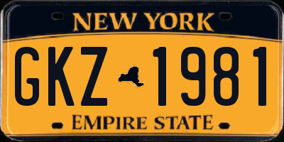 NY license plate GKZ1981