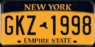 NY license plate GKZ1998