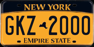 NY license plate GKZ2000