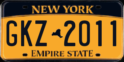 NY license plate GKZ2011