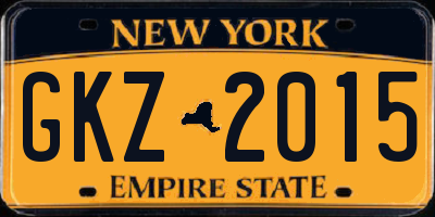 NY license plate GKZ2015