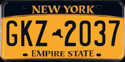 NY license plate GKZ2037