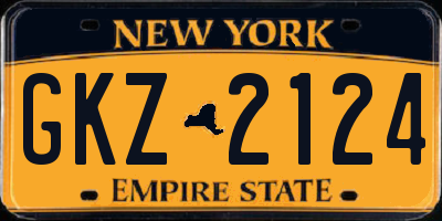 NY license plate GKZ2124
