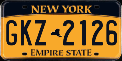 NY license plate GKZ2126
