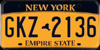 NY license plate GKZ2136