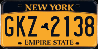 NY license plate GKZ2138