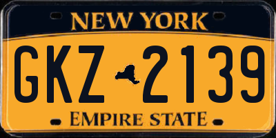 NY license plate GKZ2139