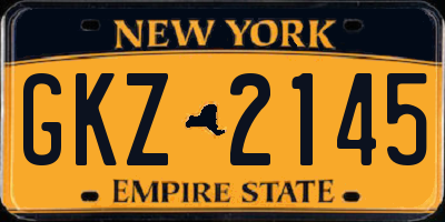 NY license plate GKZ2145