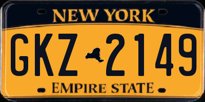 NY license plate GKZ2149