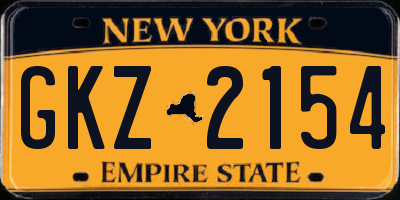 NY license plate GKZ2154