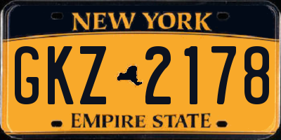 NY license plate GKZ2178