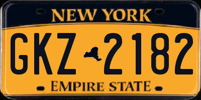 NY license plate GKZ2182