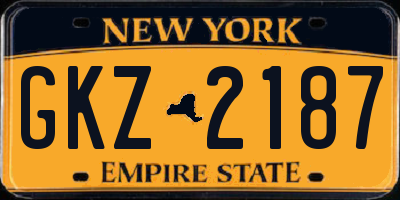 NY license plate GKZ2187