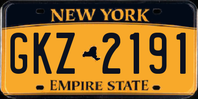 NY license plate GKZ2191