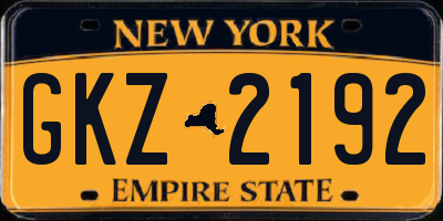 NY license plate GKZ2192