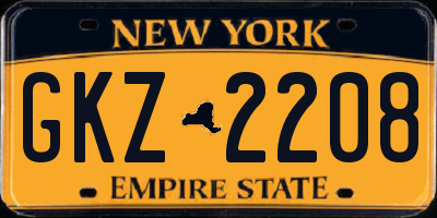 NY license plate GKZ2208