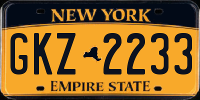NY license plate GKZ2233