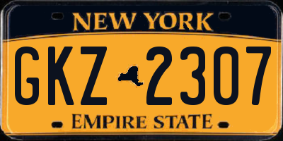 NY license plate GKZ2307