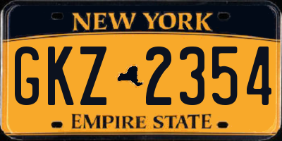 NY license plate GKZ2354