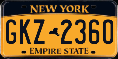NY license plate GKZ2360