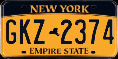 NY license plate GKZ2374