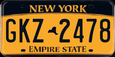 NY license plate GKZ2478