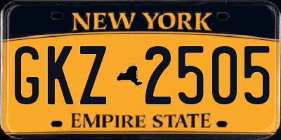 NY license plate GKZ2505