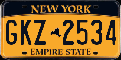 NY license plate GKZ2534