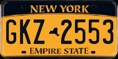 NY license plate GKZ2553