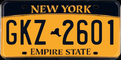 NY license plate GKZ2601