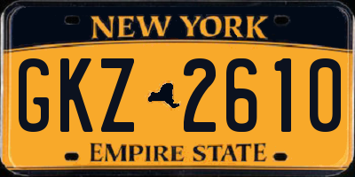 NY license plate GKZ2610