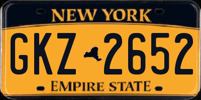 NY license plate GKZ2652