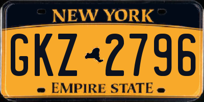 NY license plate GKZ2796