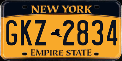 NY license plate GKZ2834
