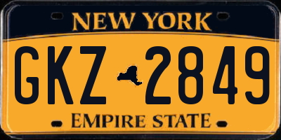 NY license plate GKZ2849