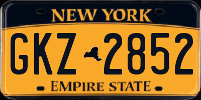 NY license plate GKZ2852