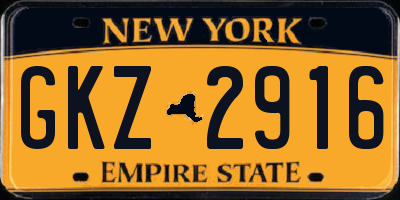 NY license plate GKZ2916