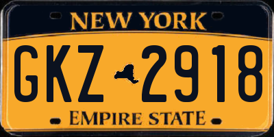 NY license plate GKZ2918
